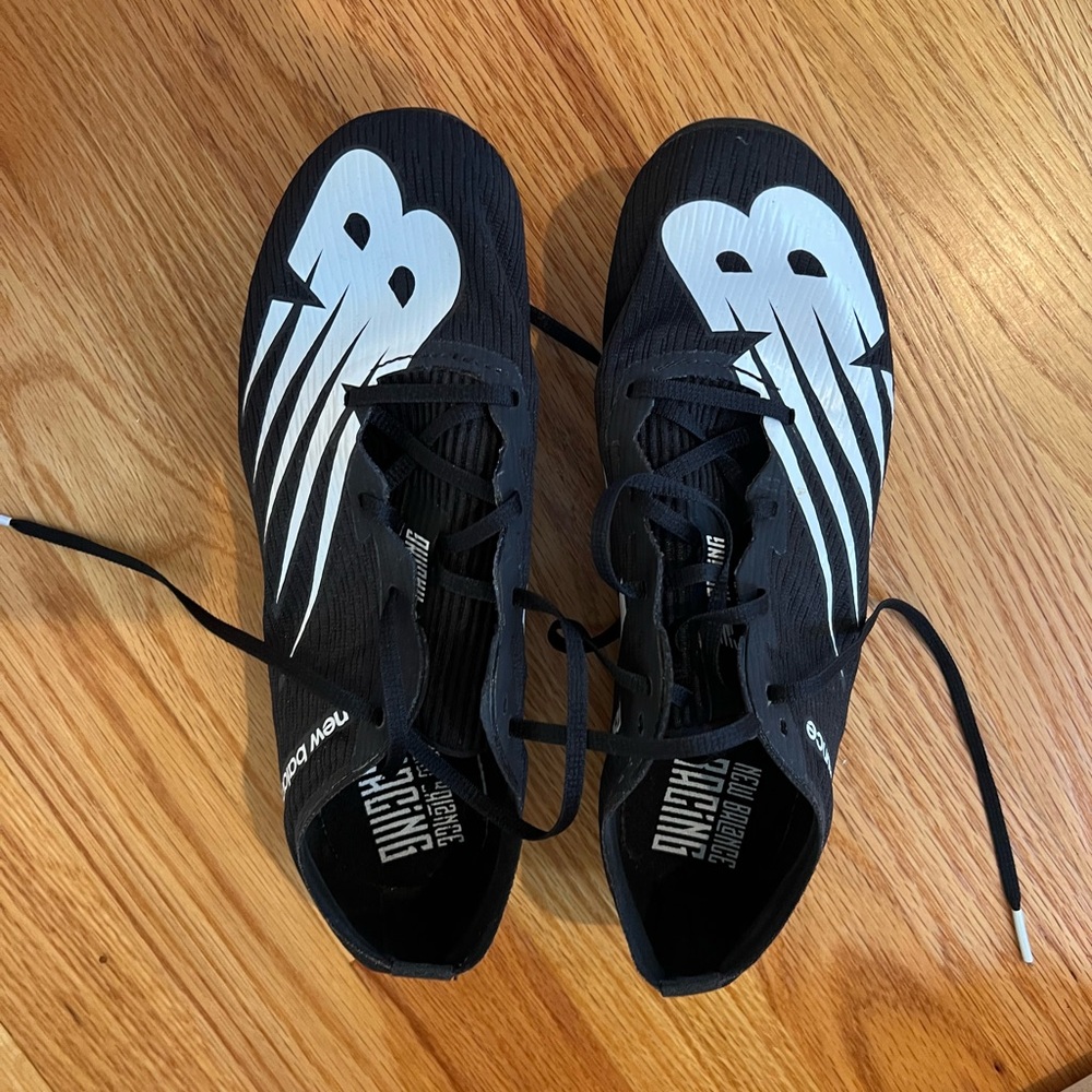 New Balance Black and White Running Cleats